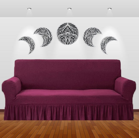 Turkish Style Mesh Sofa Cover Maroon