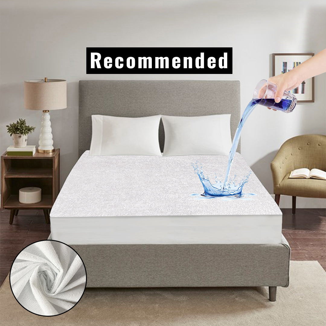Single Waterproof Mattress Cover White