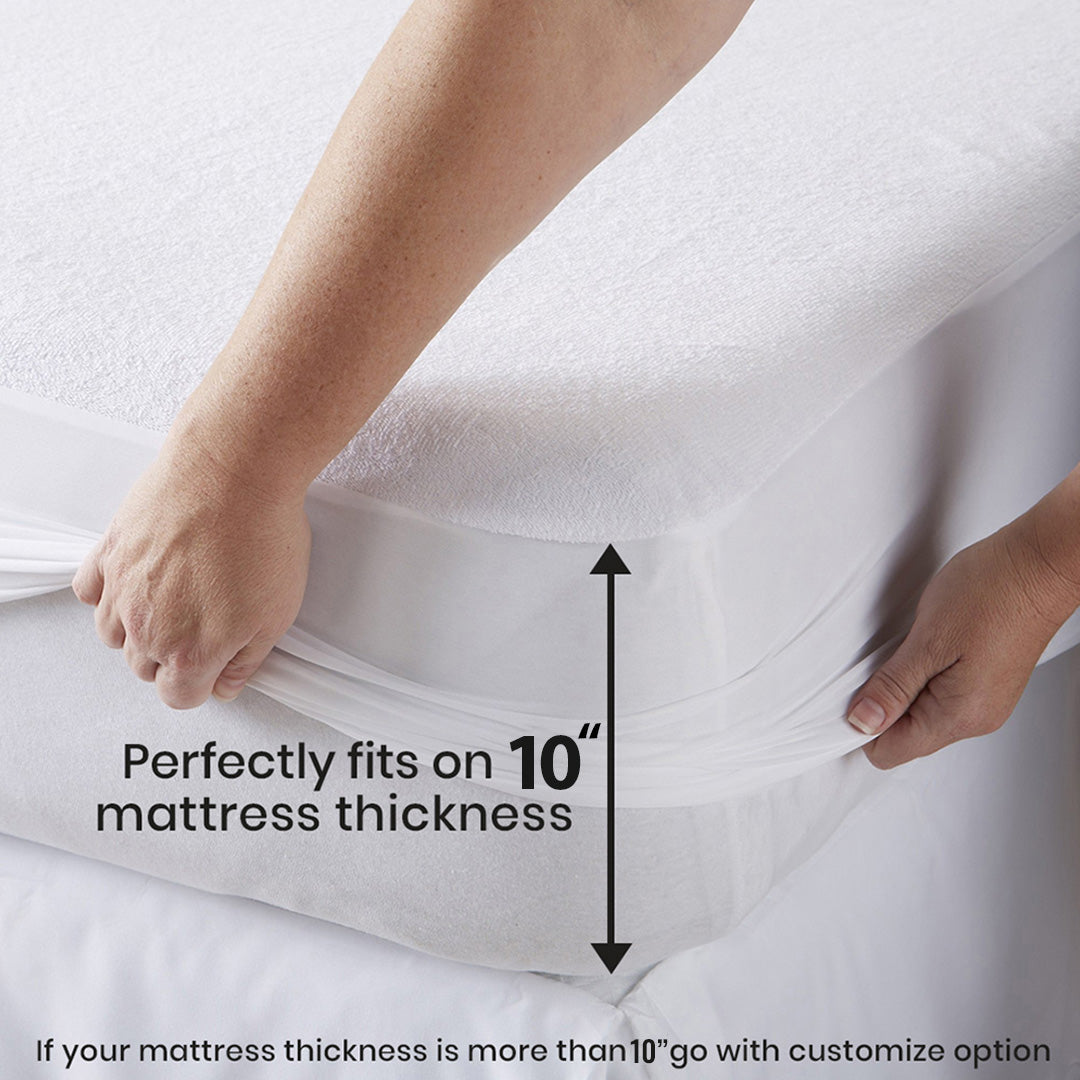 Single Waterproof Mattress Cover Blue