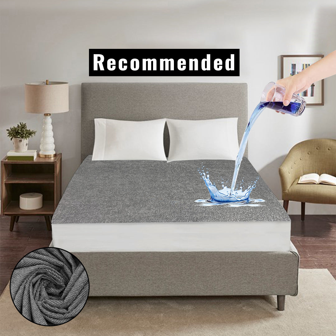 Single Waterproof Mattress Cover Gray