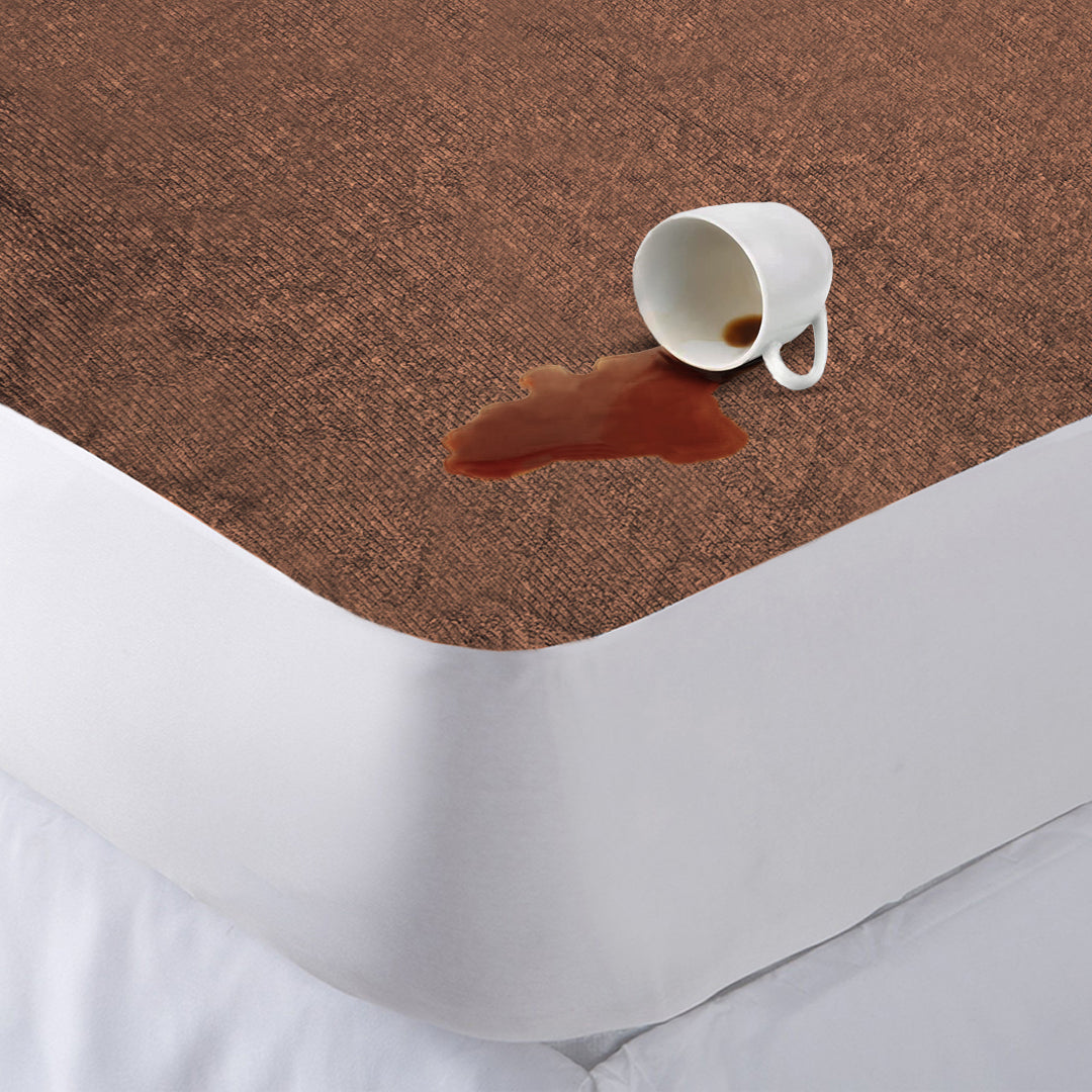 King Waterproof Mattress Cover Brown