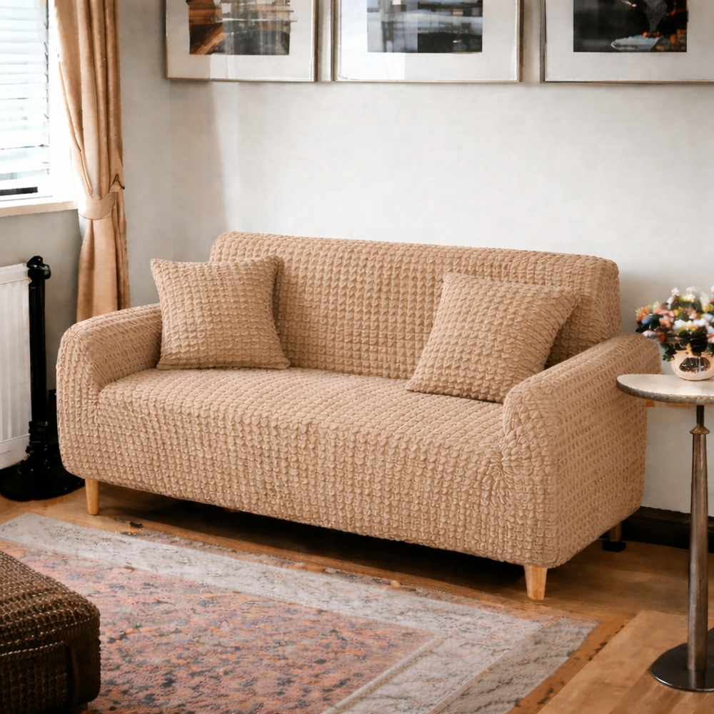 Fitted Style Bubble Stuff Sofa Cover Skin Golden