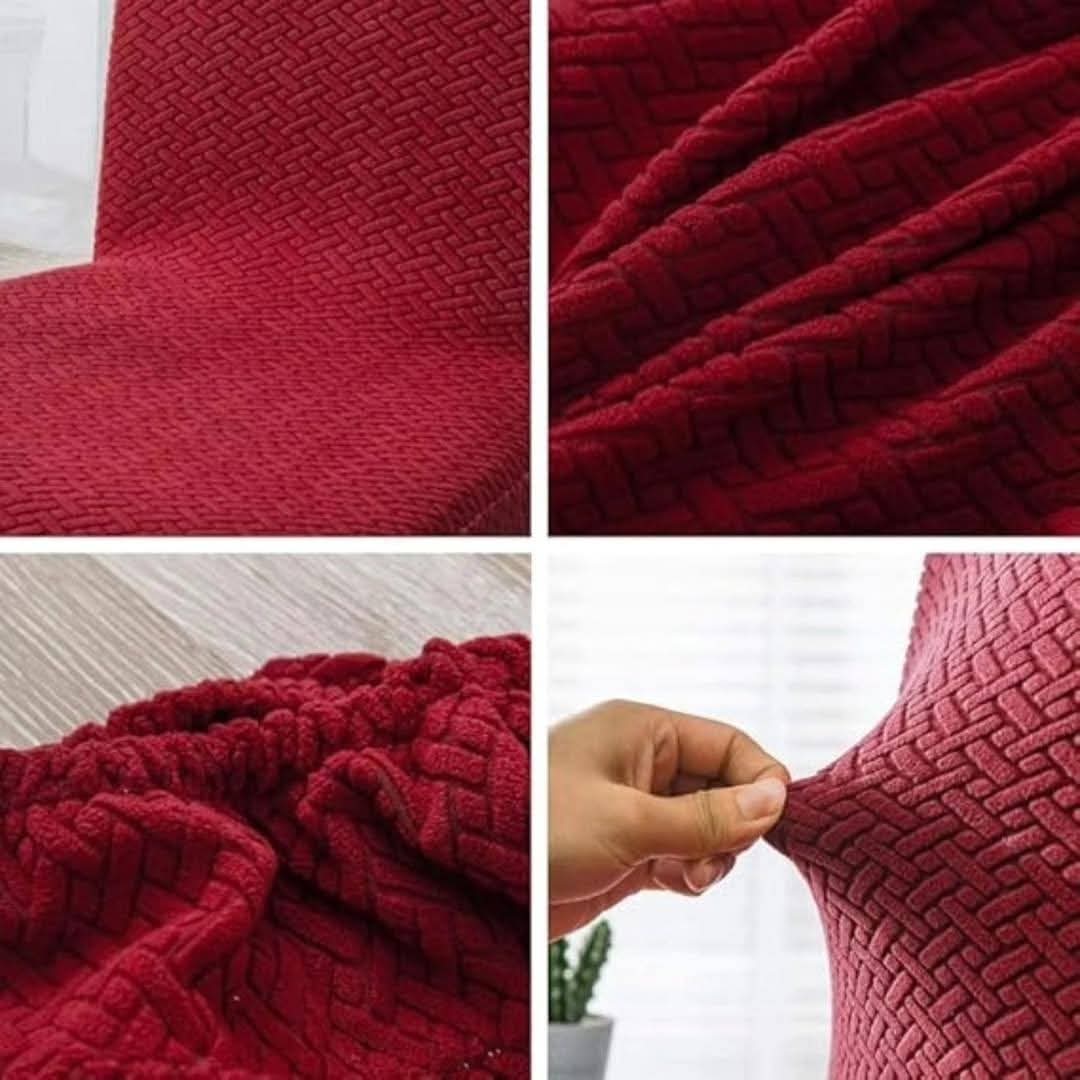 Stripe Jacquard, China Mazed Sofa Cover Maroon