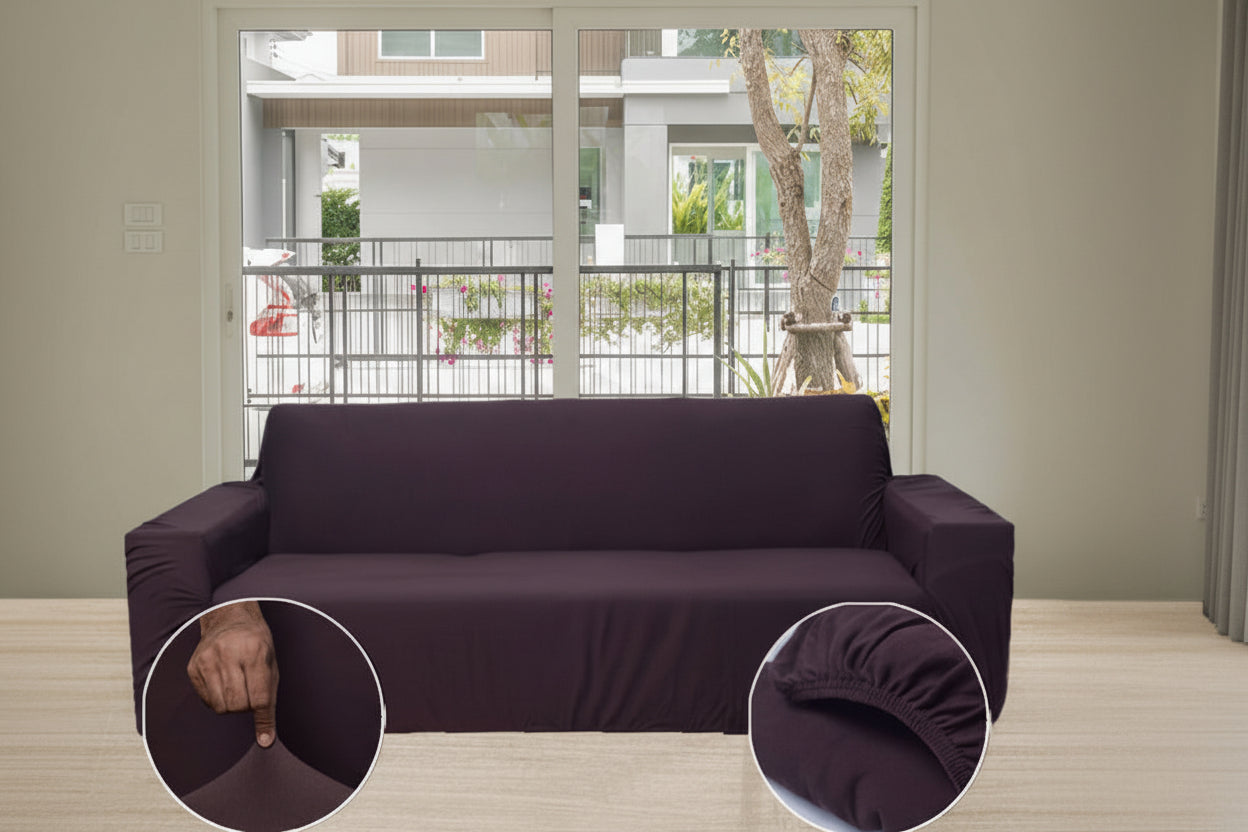 Lycra Jersey Sofa Cover Brown