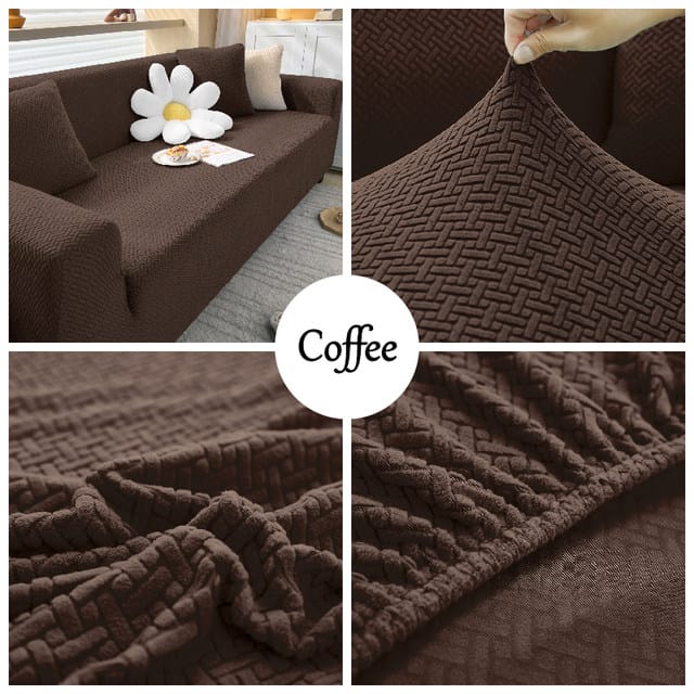 Stripe Jacquard, China Mazed Sofa Cover Brown