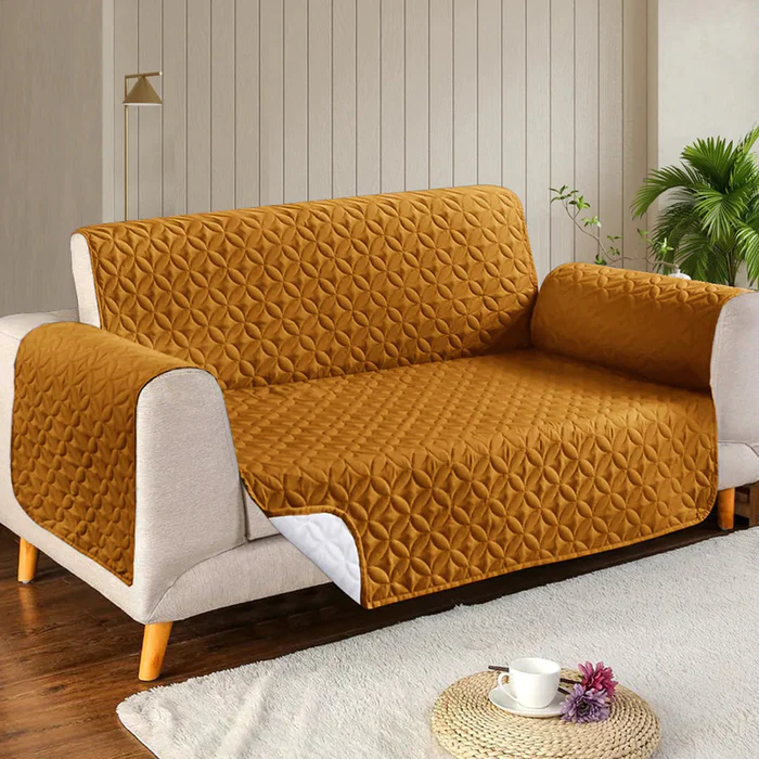 Ultrasonic Quilted Sofa Covers Copper