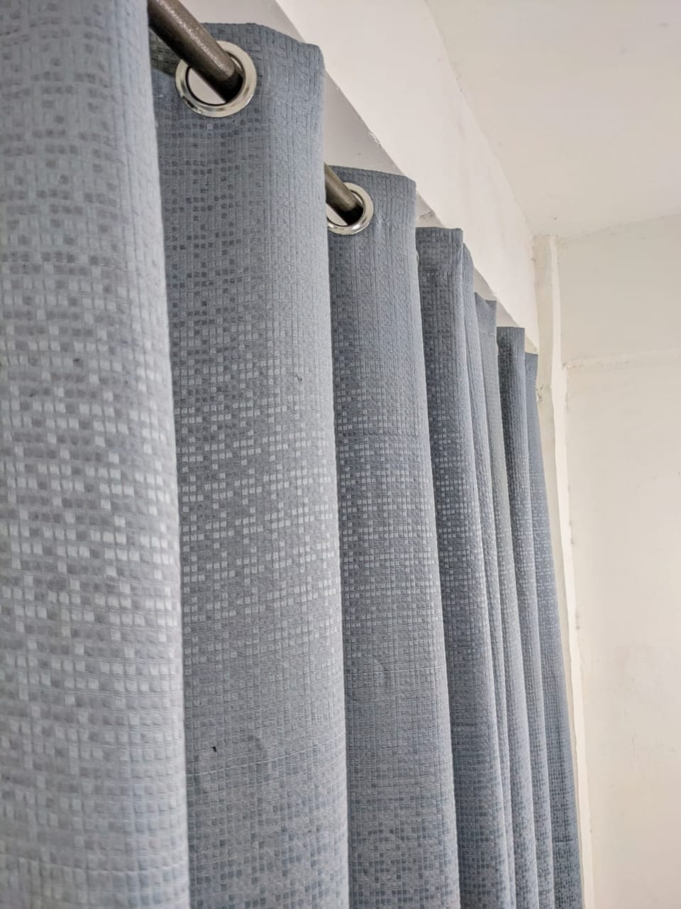 Plain Jacquard Curtain grey