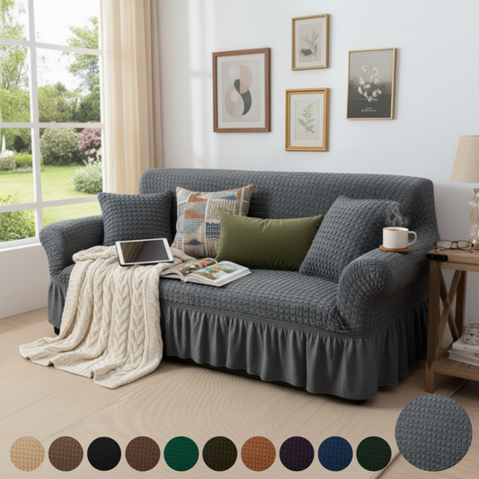 Turkish Style Bubble Sofa Cover Gray