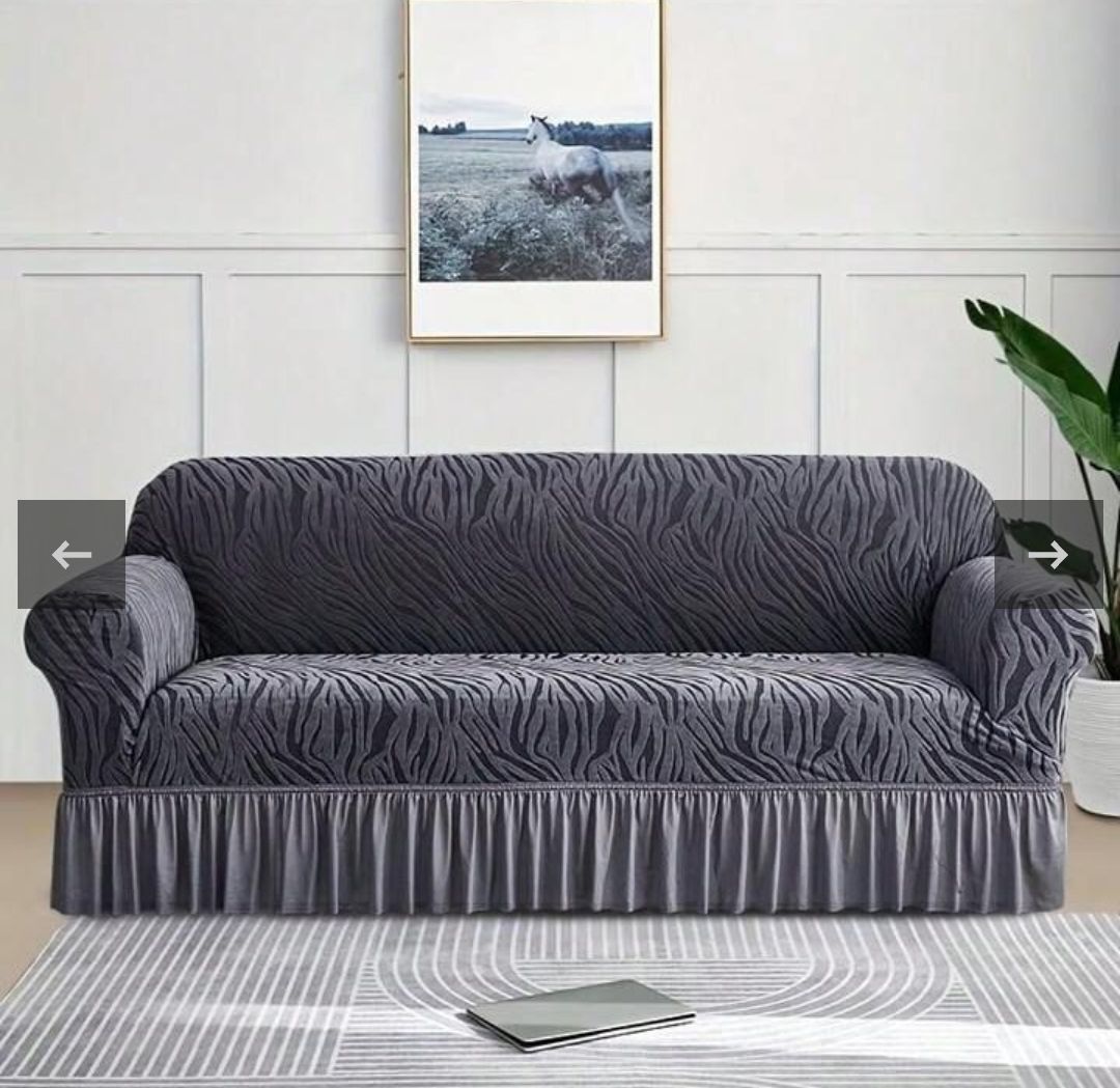 Zebra Sofa Cover Grey