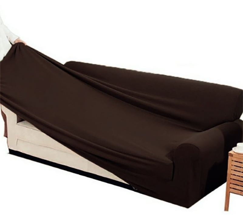 Lycra Jersey Sofa Cover Brown