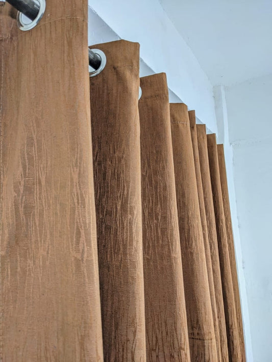 Plain Jacquard Curtain golden