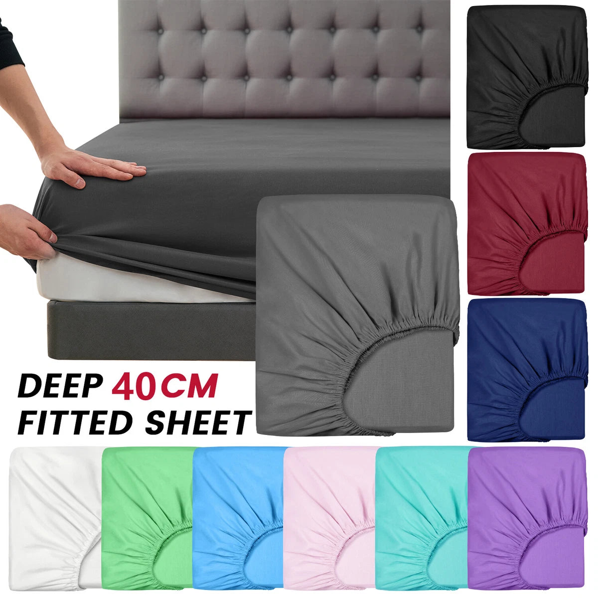 Jersey Fitted Sheet - 100% Cotton Stretchable Bed Sheet -Orange