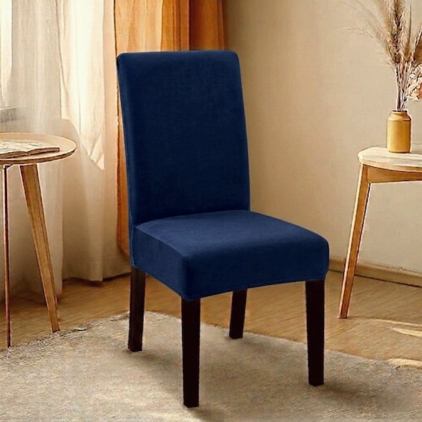 Fitted Jersey Chair Cover Navy Blue