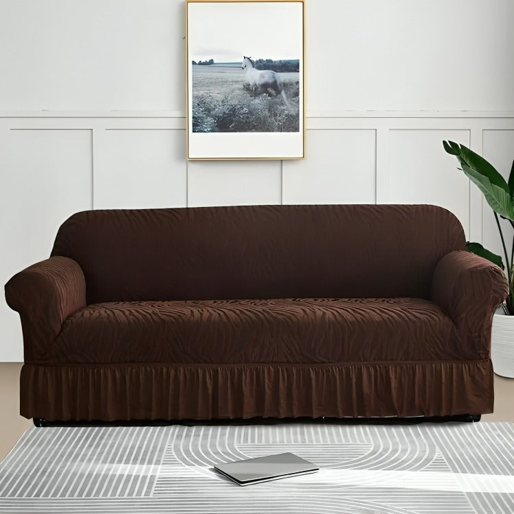 Zebra Sofa Cover Dark Brown