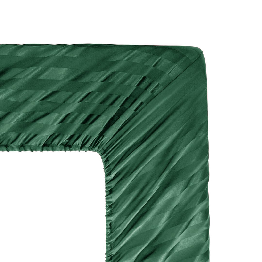 Cotton Sateen Stripe Fitted Sheet 3 Pcs - Green