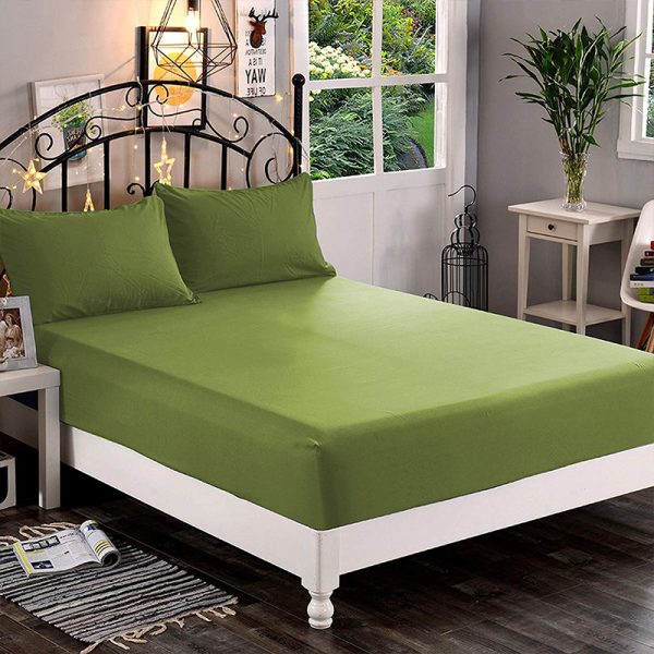 Jersey Fitted Sheet - 100% Cotton Stretchable Bed Sheet -Sea Green