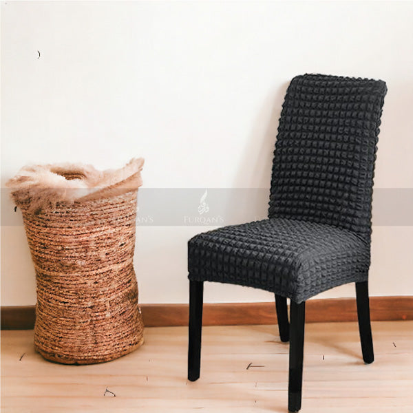 Fitted Style Bubble Stuff Chair Cover ( Light Grey Color)