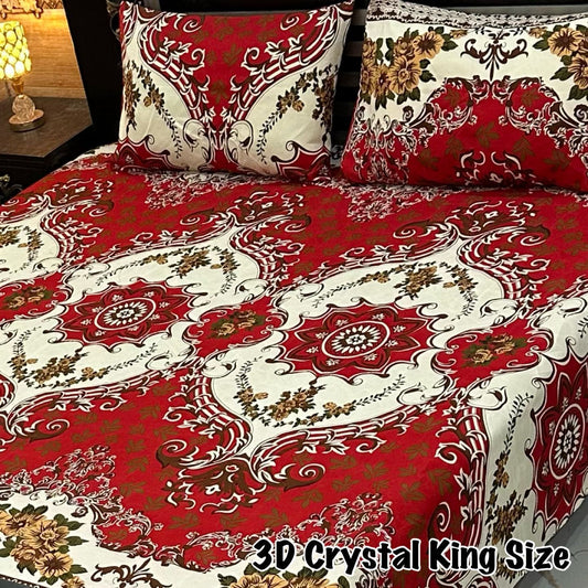 3D-Crystal cotton Bedsheets