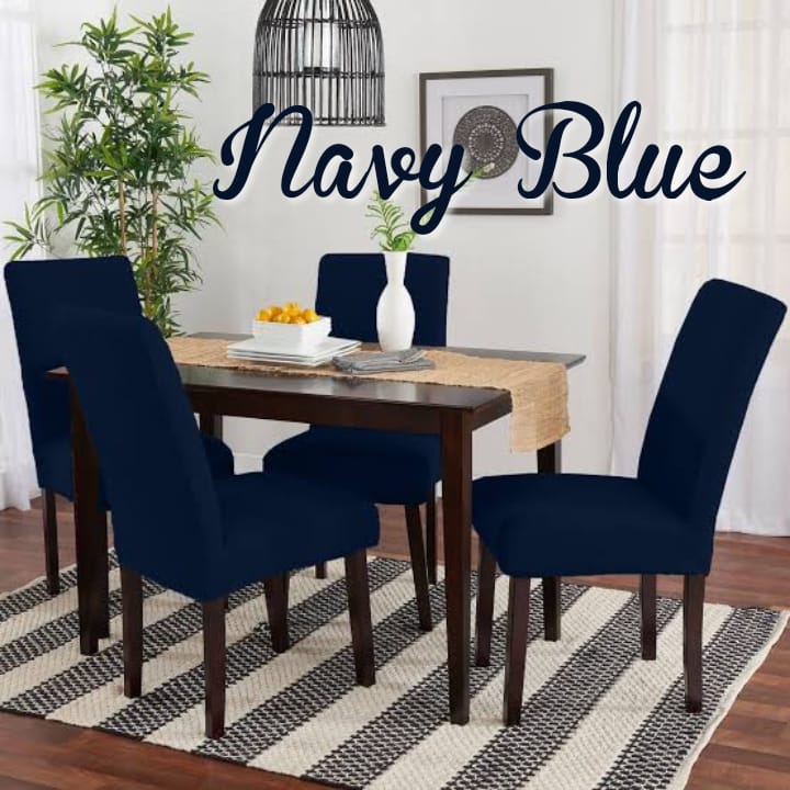 Fitted Jersey Chair Cover Navy Blue
