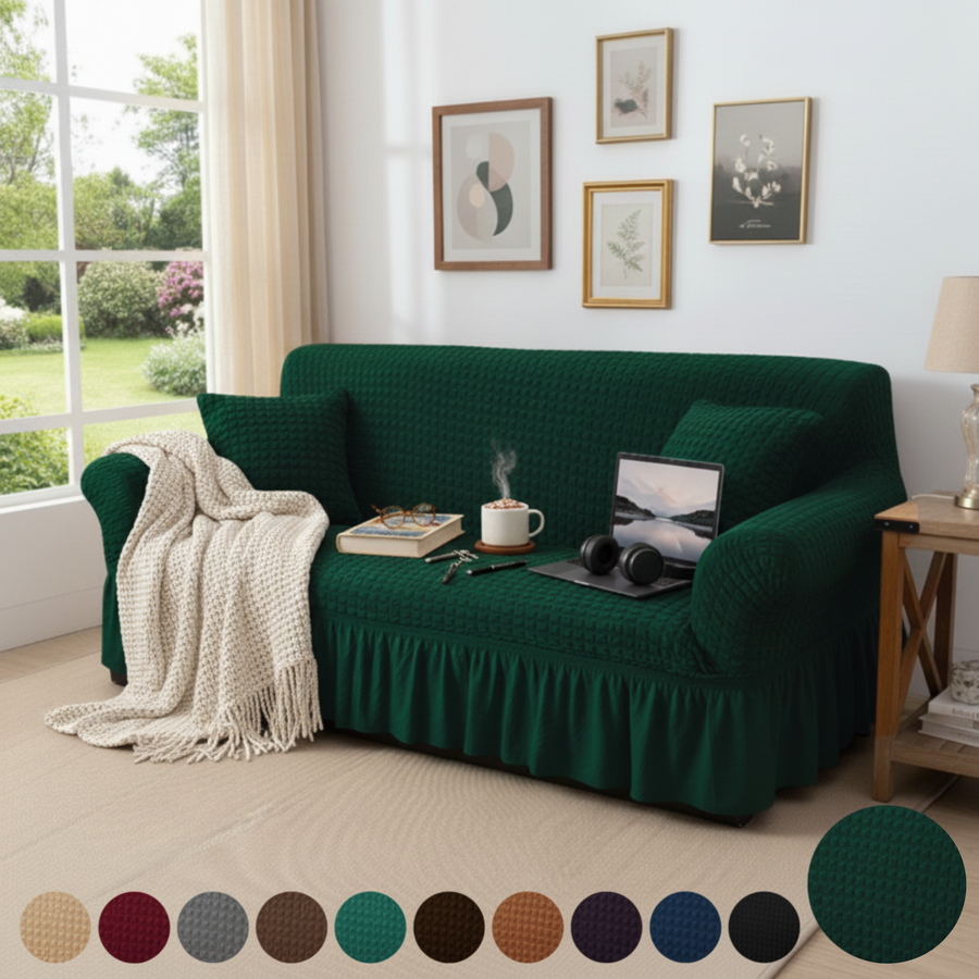 Turkish Style Bubble Sofa Cover Green