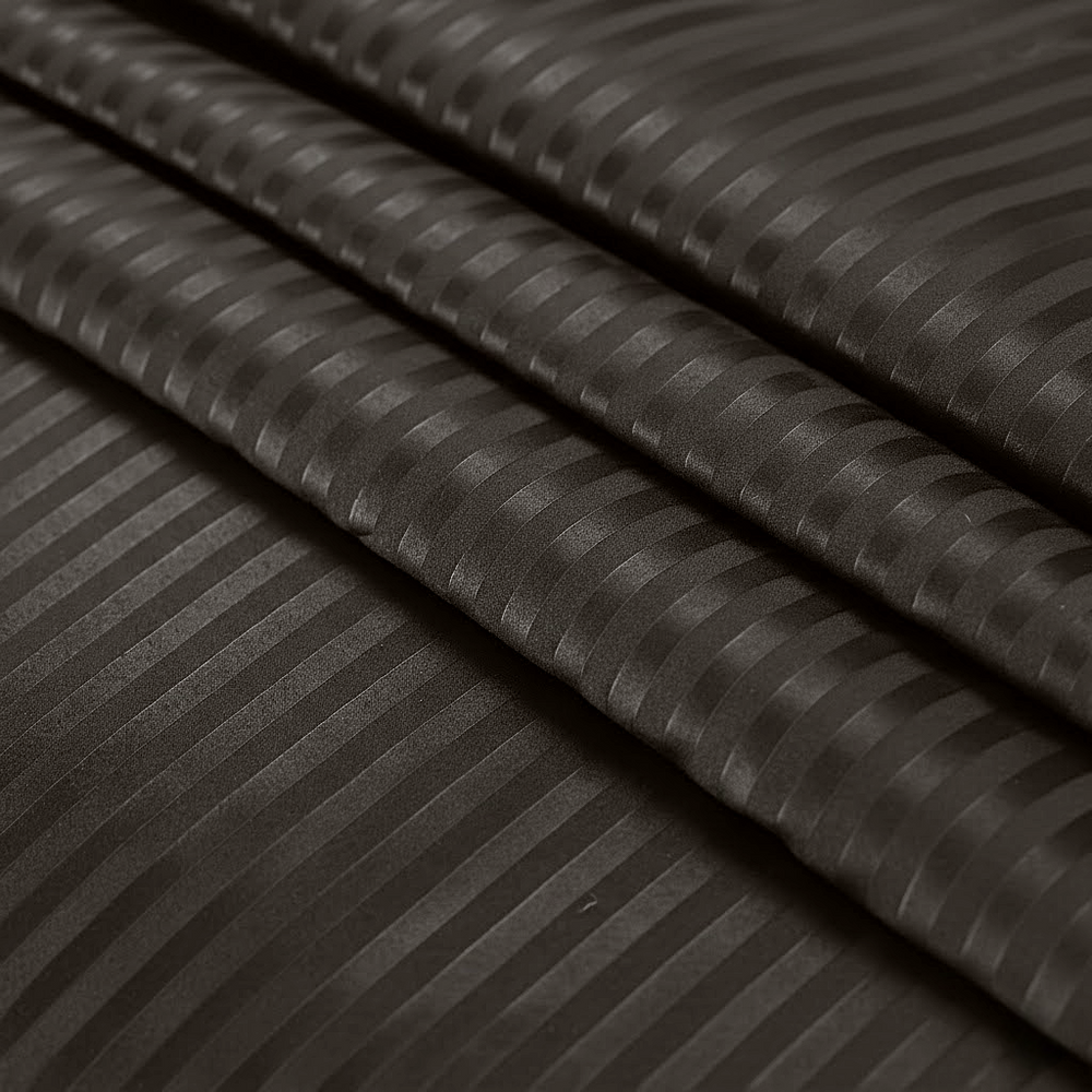 Premium Striped Flat Bedsheet Set Black - King Size