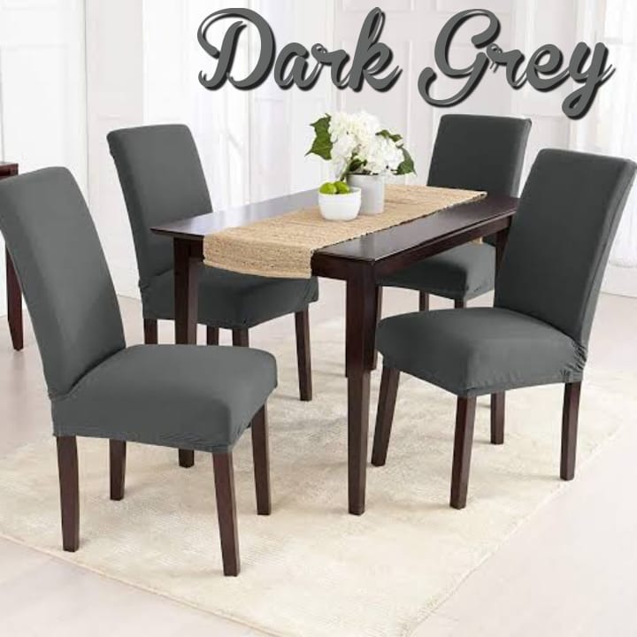 Fitted Jersey Chair Cover Dark Gray