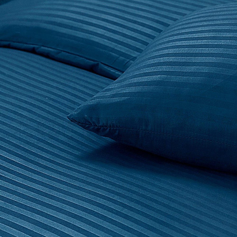 Premium Striped Flat Bedsheet Set Zinc - King Size
