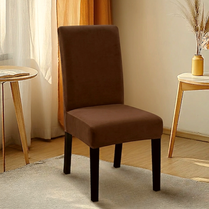 Fitted Jersey Chair Cover Brown