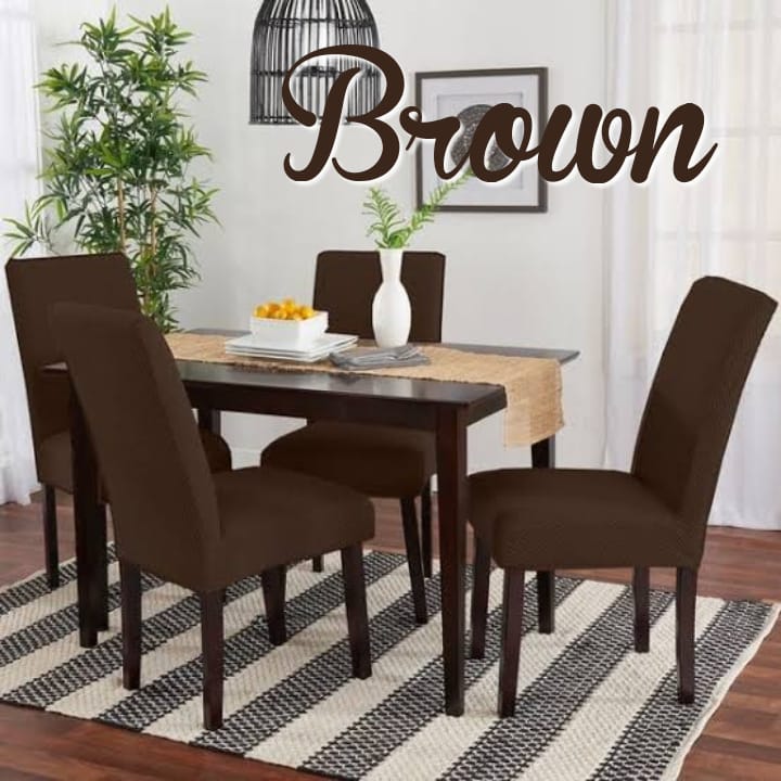 Fitted Jersey Chair Cover Brown