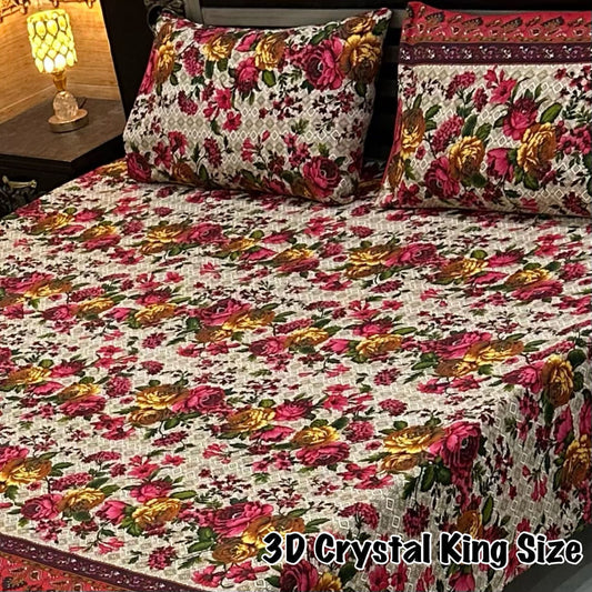 3D-Crystal cotton Bedsheets