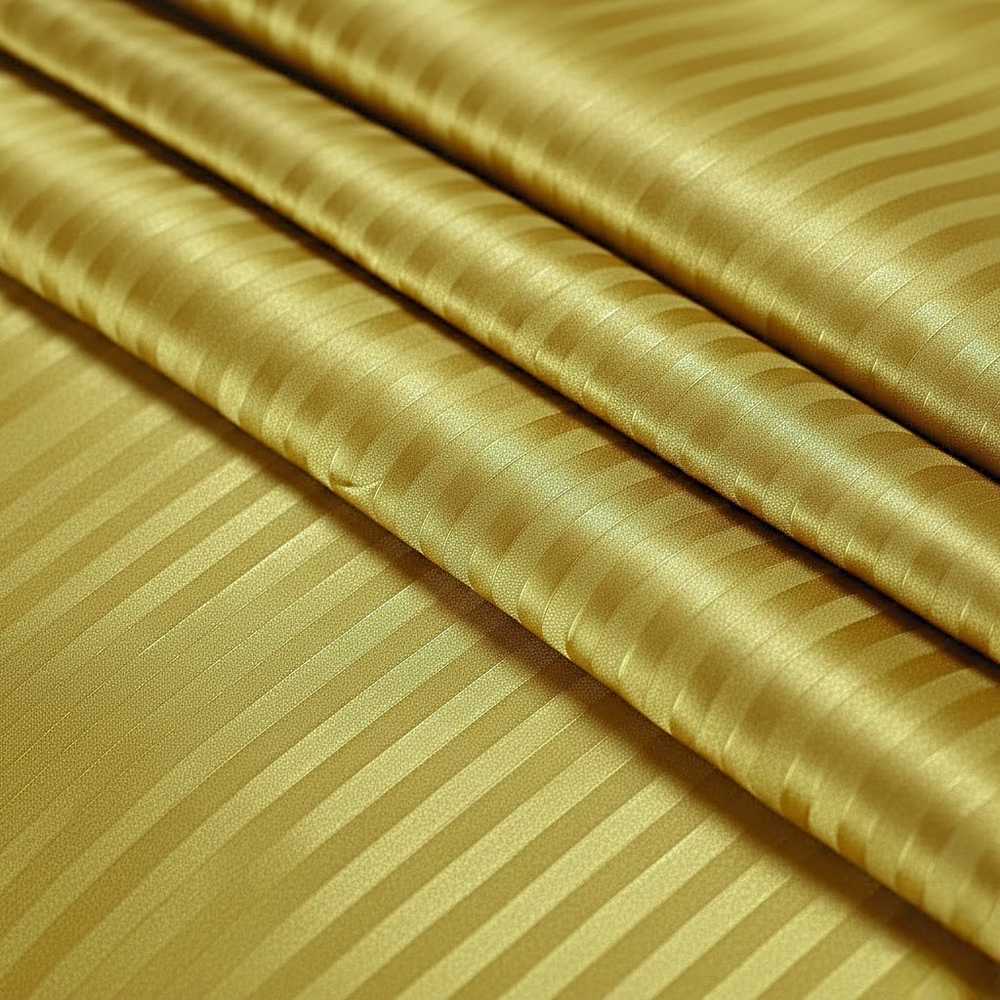 Premium Striped Flat Bedsheet Set Golden - King Size