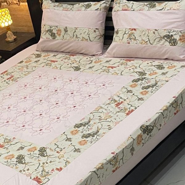 Printed Patchwork Embroidered Sheet Design (03)