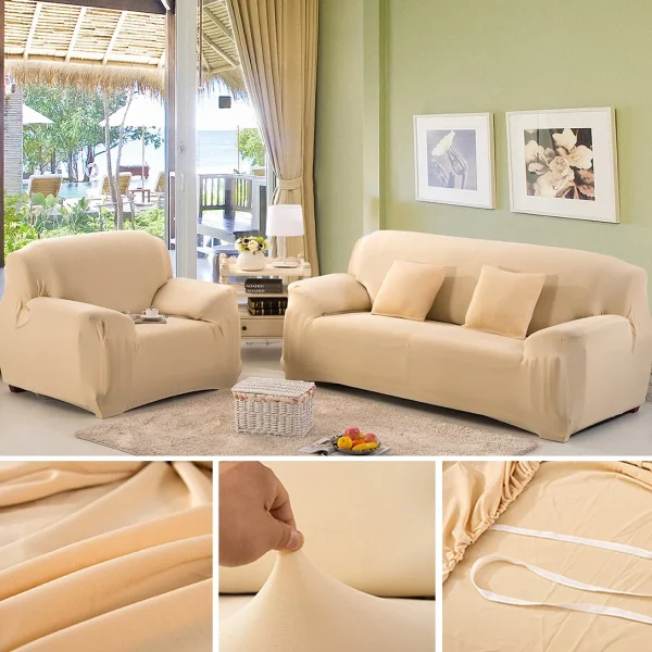 Lycra Jersey Sofa Cover Cream