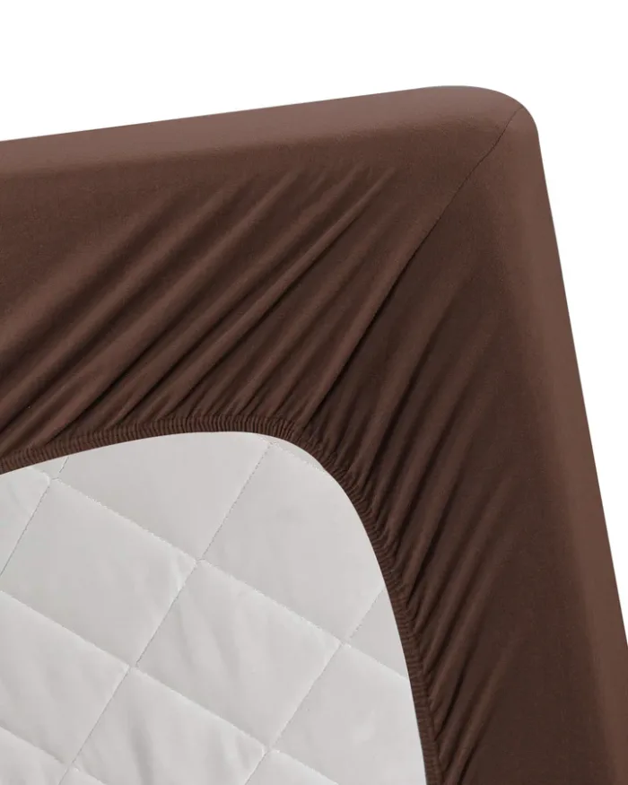 Jersey Bed Fitted Sheet -Brown - Image 3