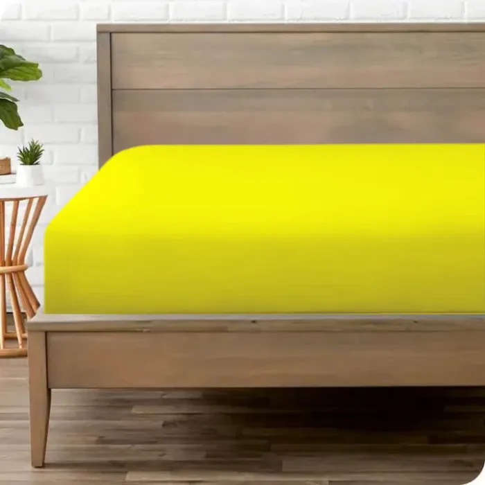 Jersey Bed Fitted Sheet -Yellow - Image 4