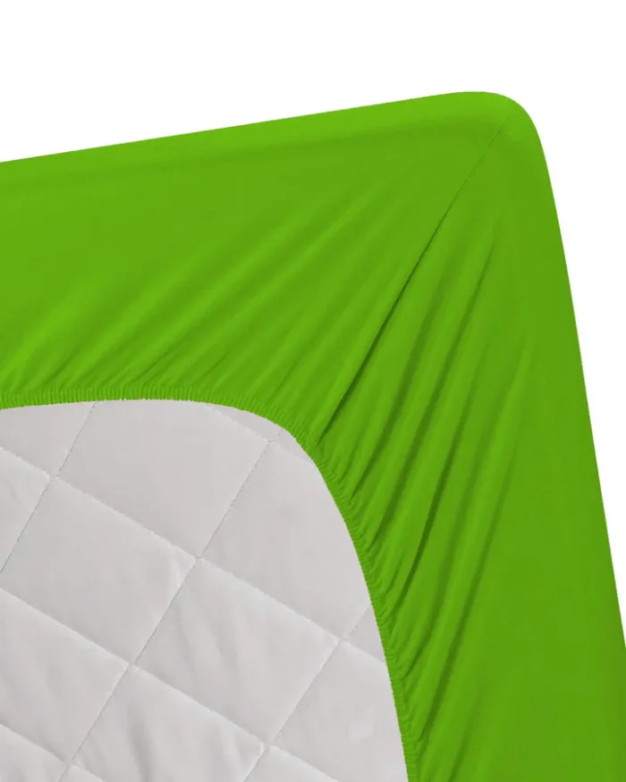 Jersey Bed Fitted Sheet - Green - Image 2