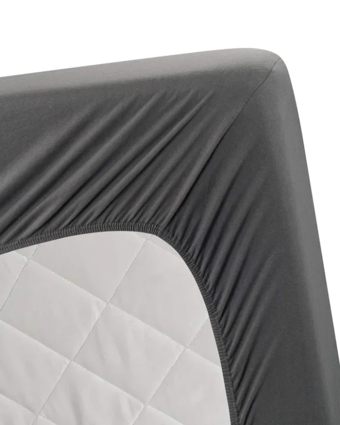 Jersey Bed Fitted Sheet - Grey - Image 3