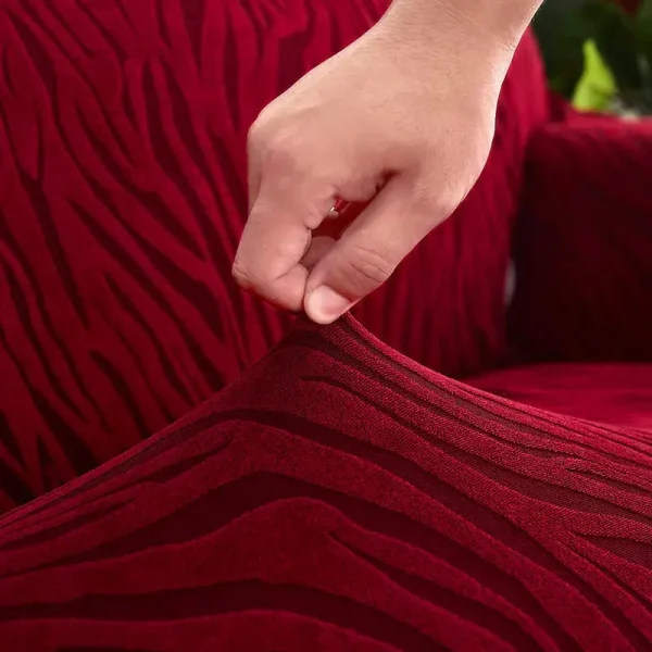 Zebra, Velvet Sofa Cover Maroon - Image 2