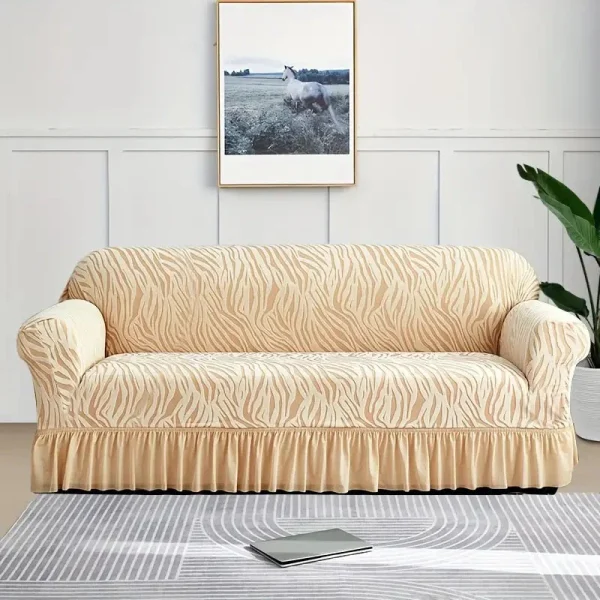 Zebra, Velvet Sofa Cover Skin Golden