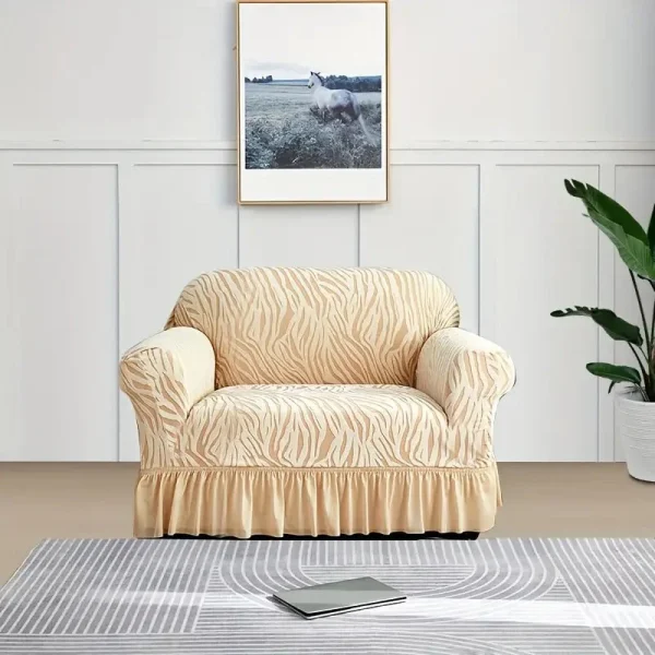 Zebra, Velvet Sofa Cover Skin Golden - Image 4