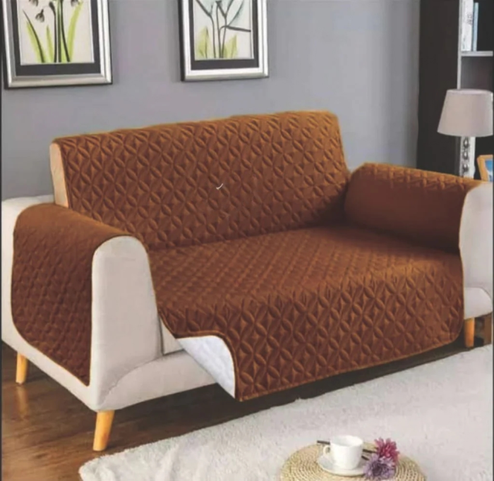 Quilted Sofa Come Bed Cover 3 Seater – Dust Proof - Image 9