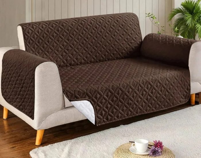 Quilted Sofa Come Bed Cover 3 Seater – Dust Proof - Image 6