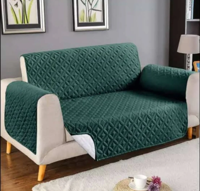 Quilted Sofa Come Bed Cover 3 Seater – Dust Proof - Image 4