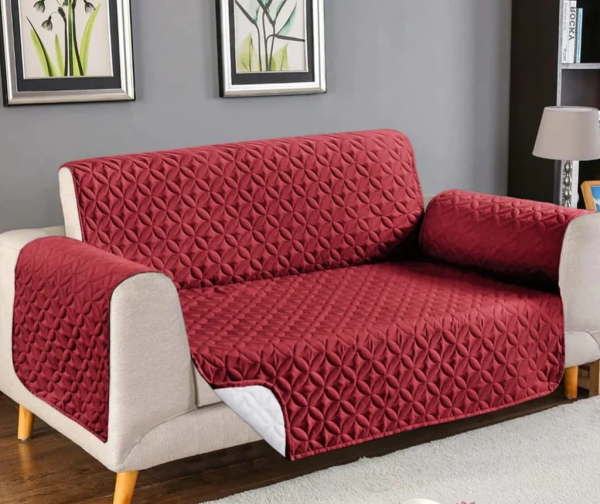 Ultrasonic Quilted Sofa Covers Maroon