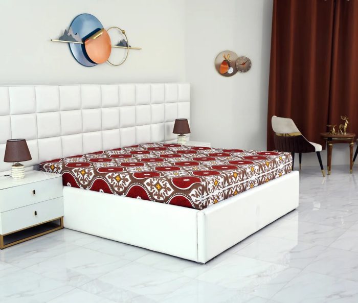 Zipper Mattress Cover Printed-Brown