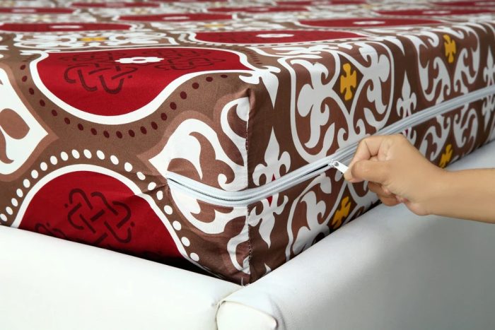 Zipper Mattress Cover Printed-Brown - Image 2