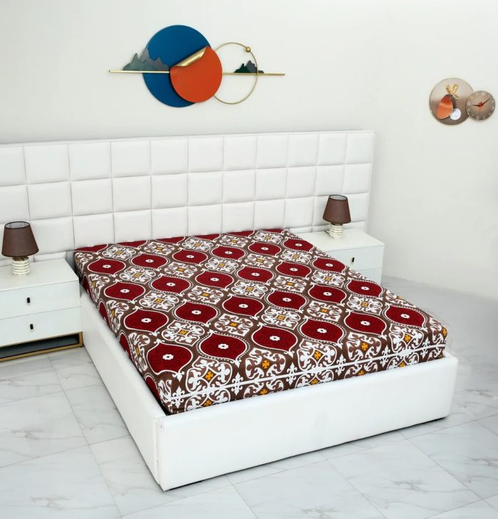 Zipper Mattress Cover Printed-Brown - Image 3