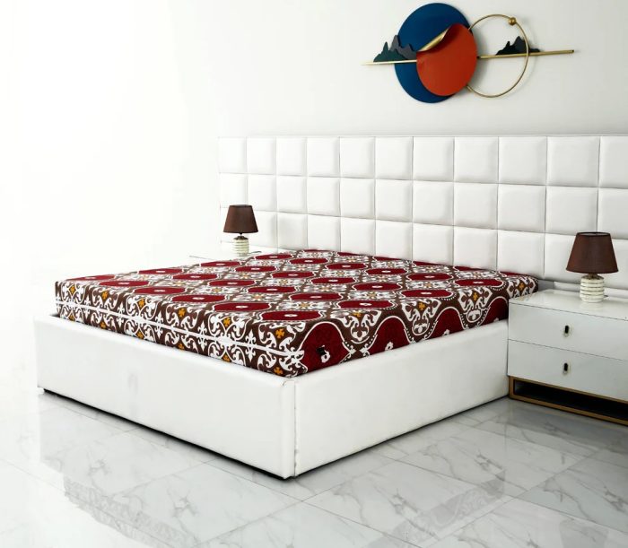 Zipper Mattress Cover Printed-Brown - Image 4