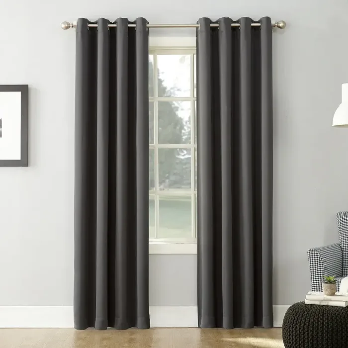 2 PCs Blackout Room Curtains-Grey