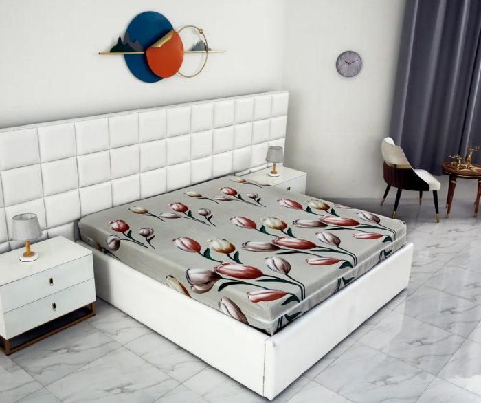 Zipper Mattress Cover Printed-Tulip - Image 3